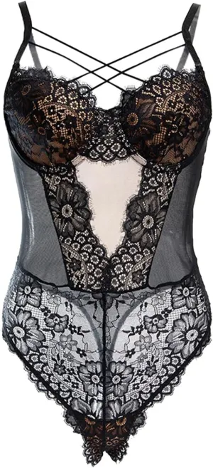 Sexy Lingerie for Women Naughty Outfits Velvet Teddy Bodysuit Babydoll Chemise All Adjustable Bra Panty