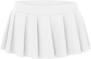 sexy lingerie for women naughty outfits Women Pleated Mini Skirt Role Play Solid Lingerie Skirts Mesh Costume Roleplay Uniform Plaid Mini Skirt sexy lingerie for women White X-Large