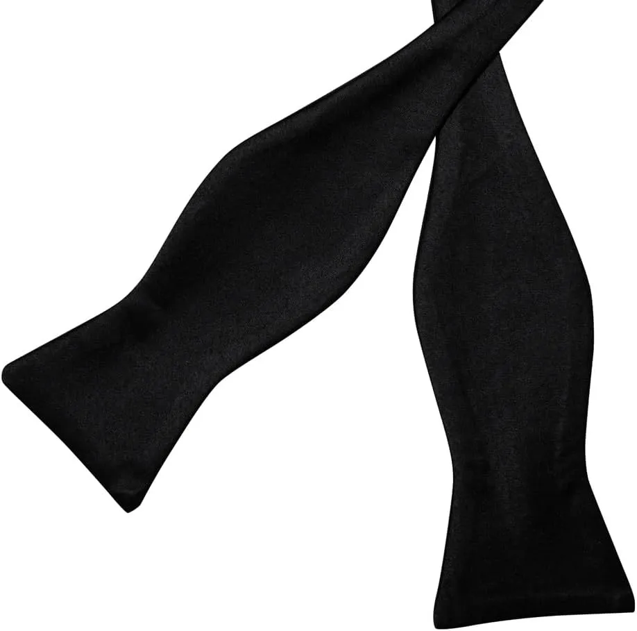 Silk Bow Ties for Man Accessories Classic Solid Men Self-tie Bowties Pocket Square Cufflinks Set Wedding