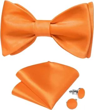 Silk Bowties Wedding Party Groom Self-tie Bow Ties Hanky Cufflinks Sets Men Knots Gift