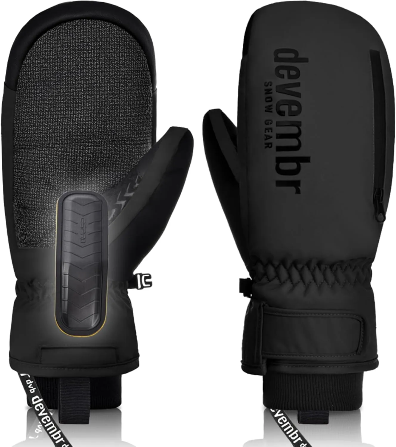 Ski Mittens with Wrist Guards and Undercuff Design, Snowboard Mittens Touchscreen