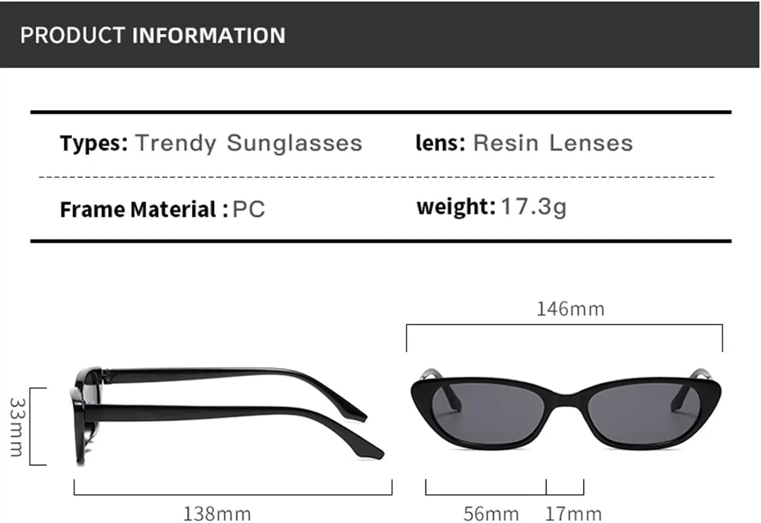 Small Frame Cat-Eye Hip-hop Sunglasses Outdoor Street Photography Shade (Color : C, Size : Medium)
