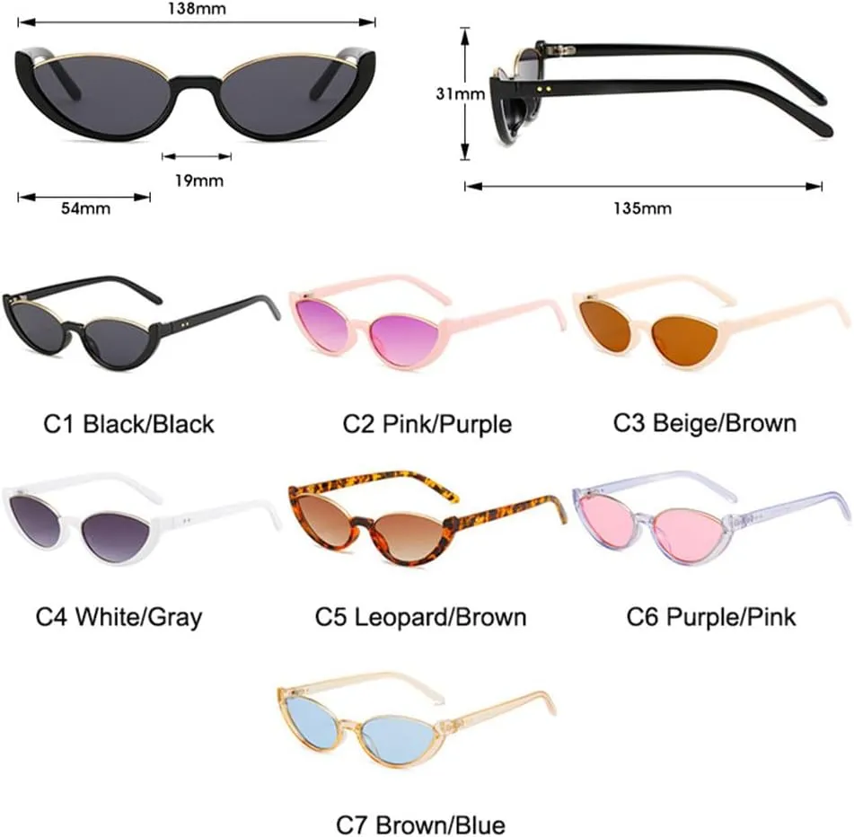 Small Frames Cat Eye Sunglasses Women Rivet Vintage Shades Sun Glasses Female Fashion Eyeglasses Retro Eyewear UV400