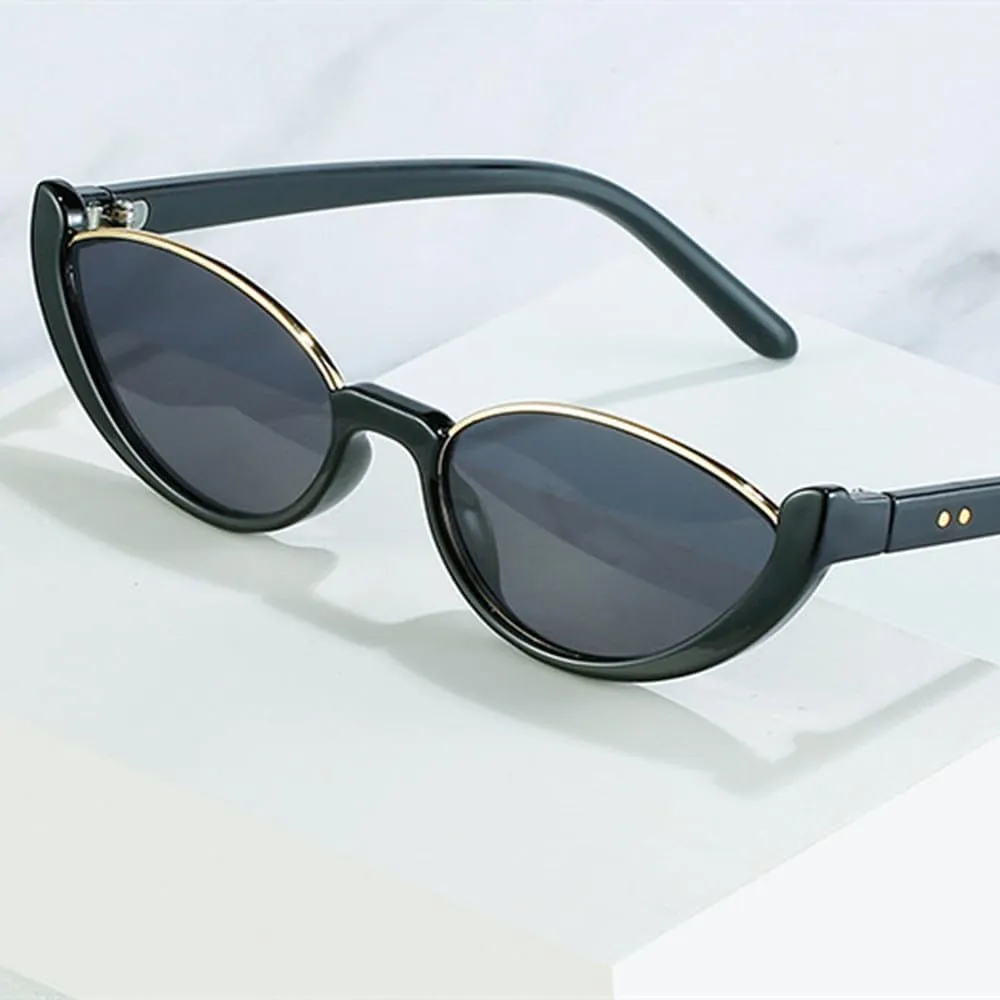 Small Frames Cat Eye Sunglasses Women Rivet Vintage Shades Sun Glasses Female Fashion Eyeglasses Retro Eyewear UV400