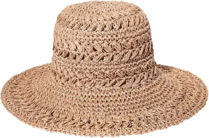 Straw Bucket Hats for Women Striped Crochet Sun Hats Foldable Floppy Beach Hats Summer Travel Accessories