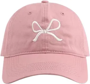 Sumleno Womens Trendy Cute Bow Baseball Cap Y2k Aesthetic Preppy Sun Cap Hiking Travel Trucker Hat Accessories