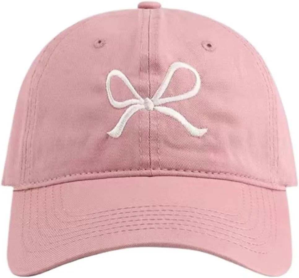 Sumleno Womens Trendy Cute Bow Baseball Cap Y2k Aesthetic Preppy Sun Cap Hiking Travel Trucker Hat Accessories