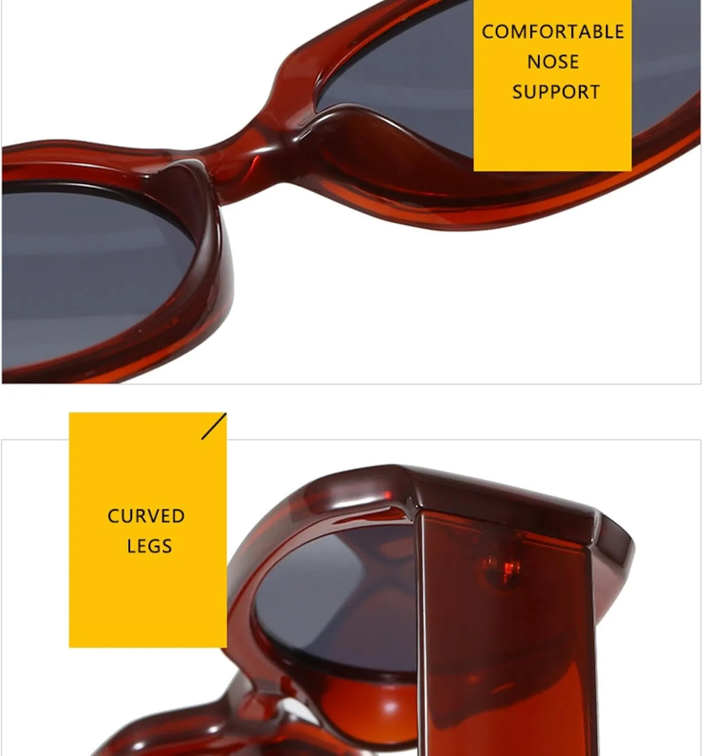 Sunglasses for Women Men Retro Red Black Blue Frame Fashionable Uv400