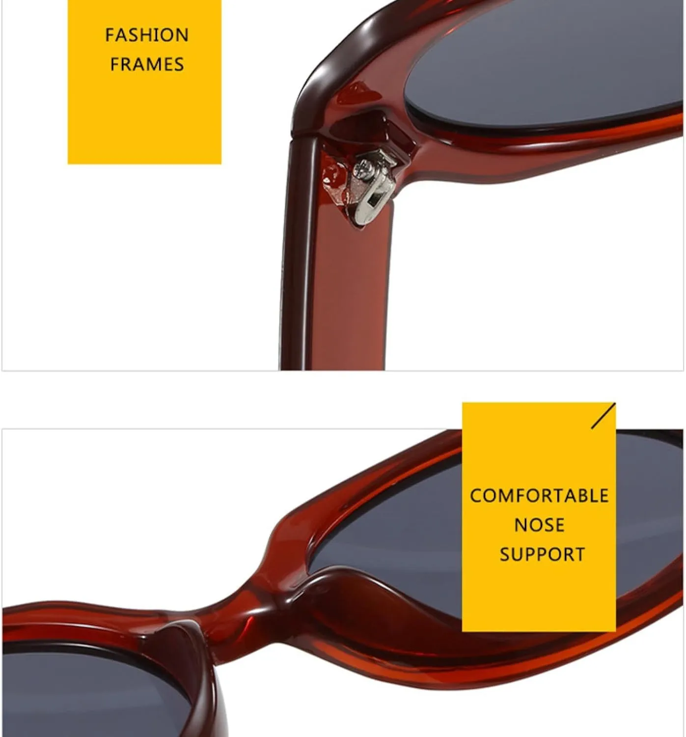 Sunglasses for Women Men Retro Red Black Blue Frame Fashionable Uv400
