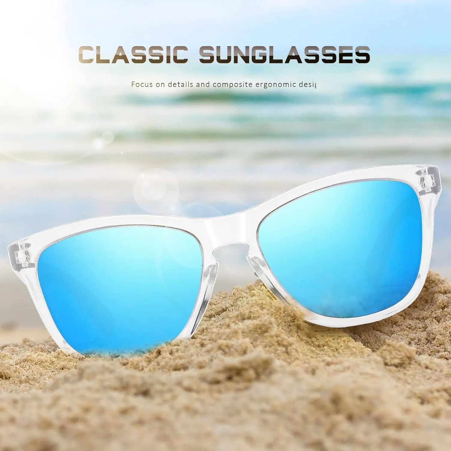 Sunglasses Womens Polarized Sunglasses for Women Trendy Designer Mirrored UV400 Protection Sun Glasses