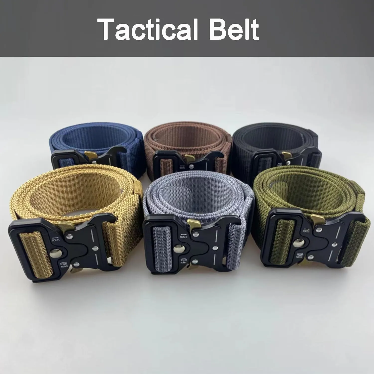 Tactical Belt: Military Style Quick Release Metal Zinc Alloy Buckle Belts - 1.5" Polyester Web Work Belt