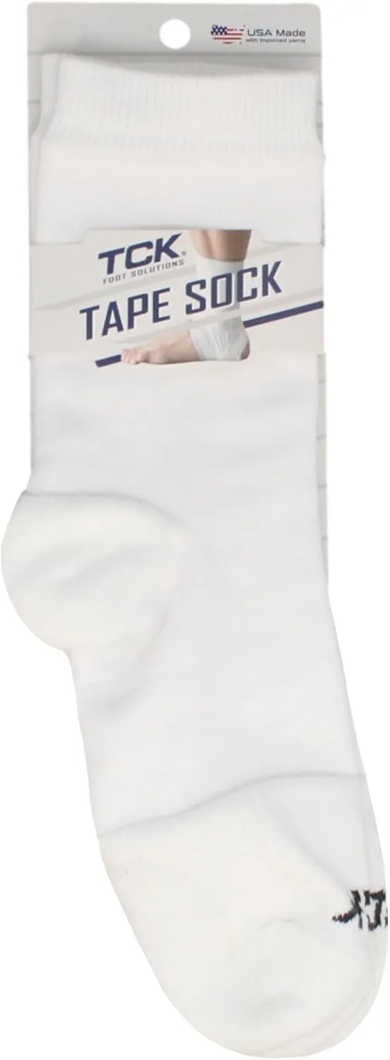 TCK Ankle Compression Support Crew Socks for Men - Ankle Wrap Tape Design - Basketball Football Volleyball - 20-30 mmHg