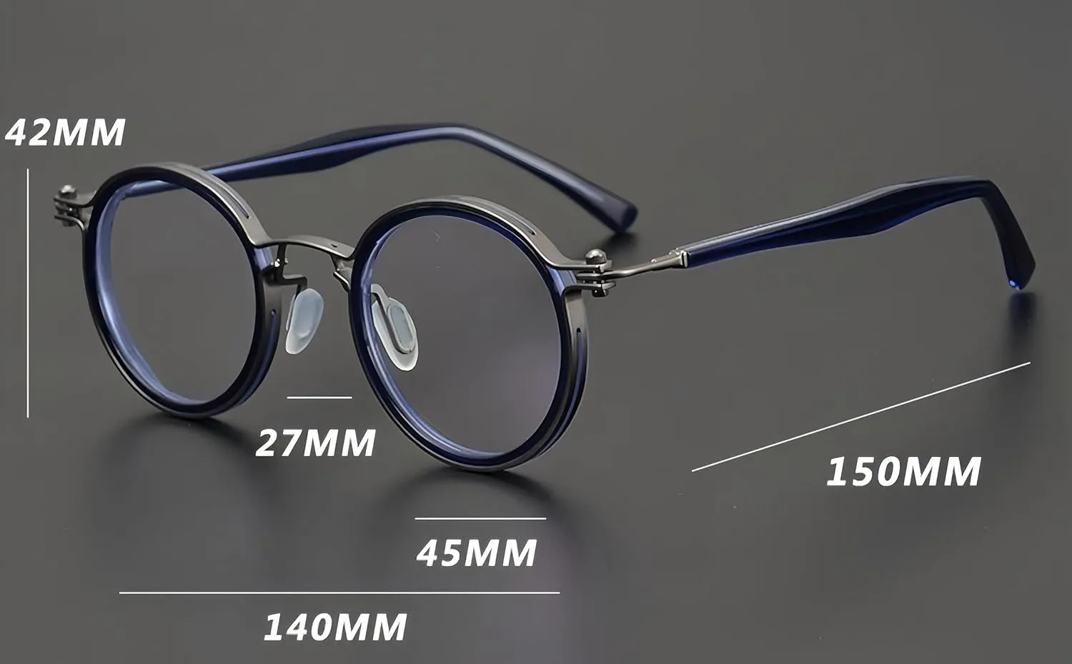 Tel Retro Oval Small Prescription Glasses Frame Man，Metal Acetate Eyeglasses 47-26-150mm