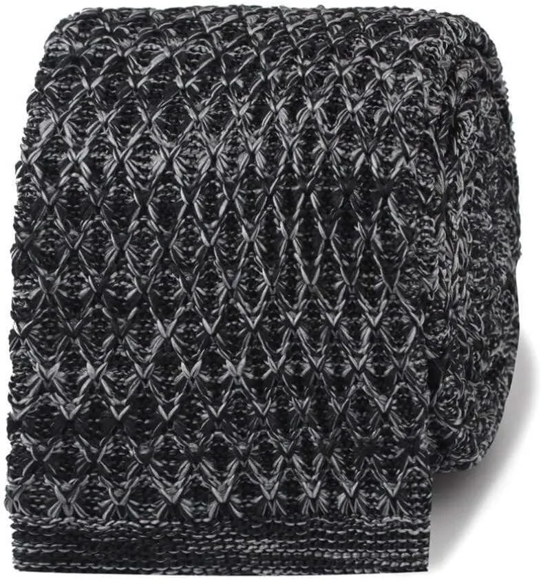 The Brando Black Tweed Knitted Tie - Mens Wedding Tie - Formal and Casual Occasions