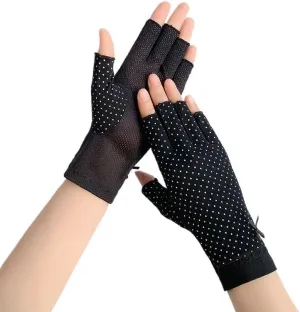 Thin Cotton Anti-UV Cycling Non-Slip Breathable Touch Screen Half-Finger Gloves