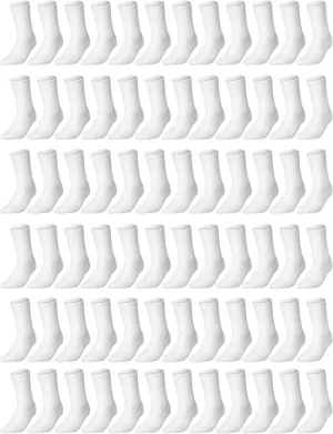 Tigeen 72 Pairs Solid Color Cotton Socks Bulk Pack for Men and Women - Adult Casual Set for Homeless