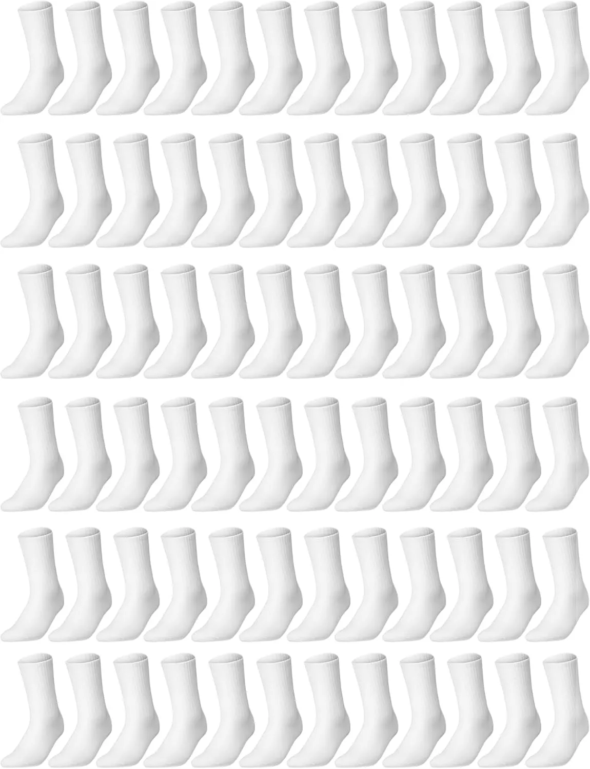 Tigeen 72 Pairs Solid Color Cotton Socks Bulk Pack for Men and Women - Adult Casual Set for Homeless