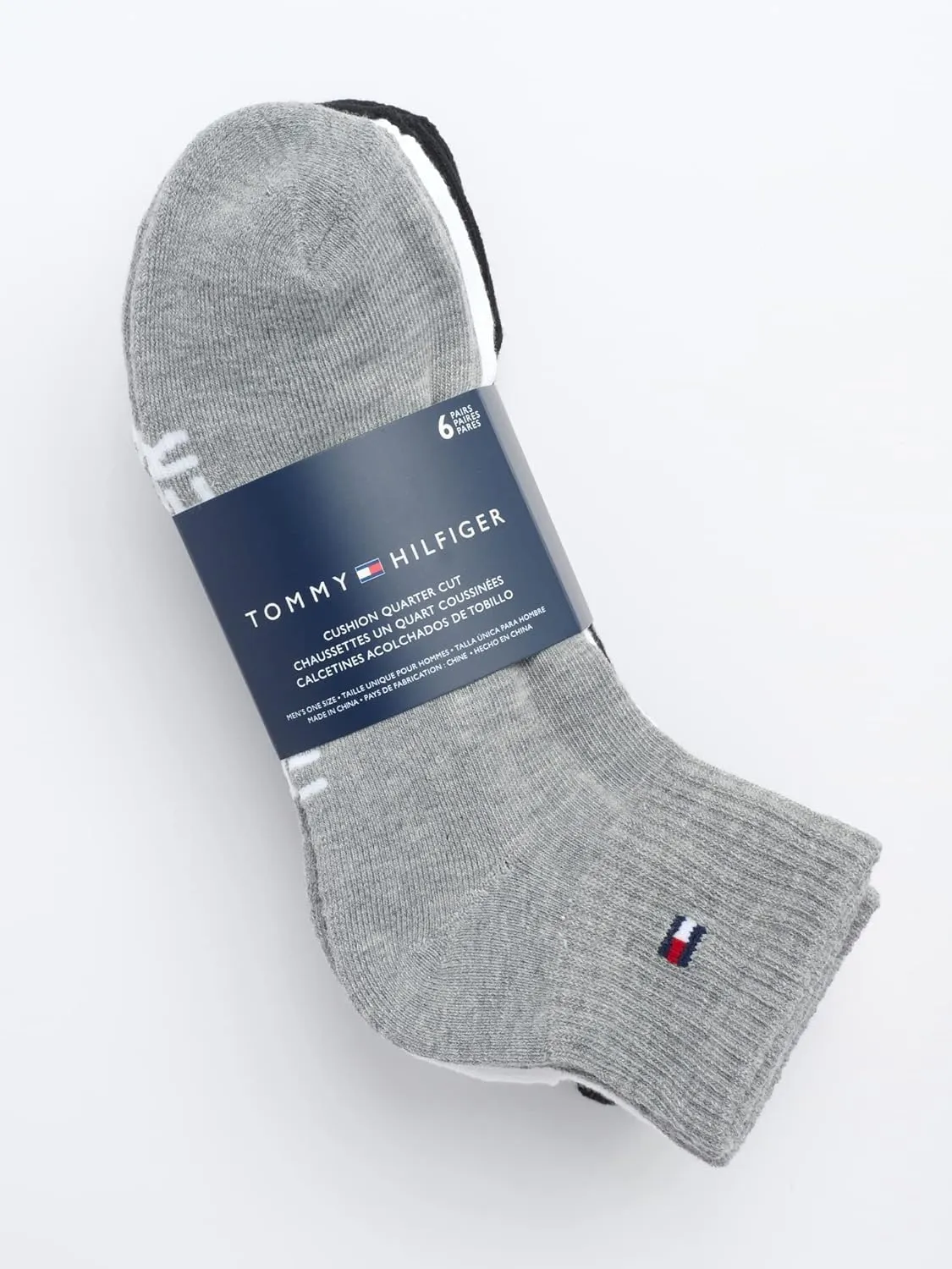 Tommy Hilfiger Men's Athletic Socks - Performance Cushion Quarter Cut Ankle Socks (6 Pack)