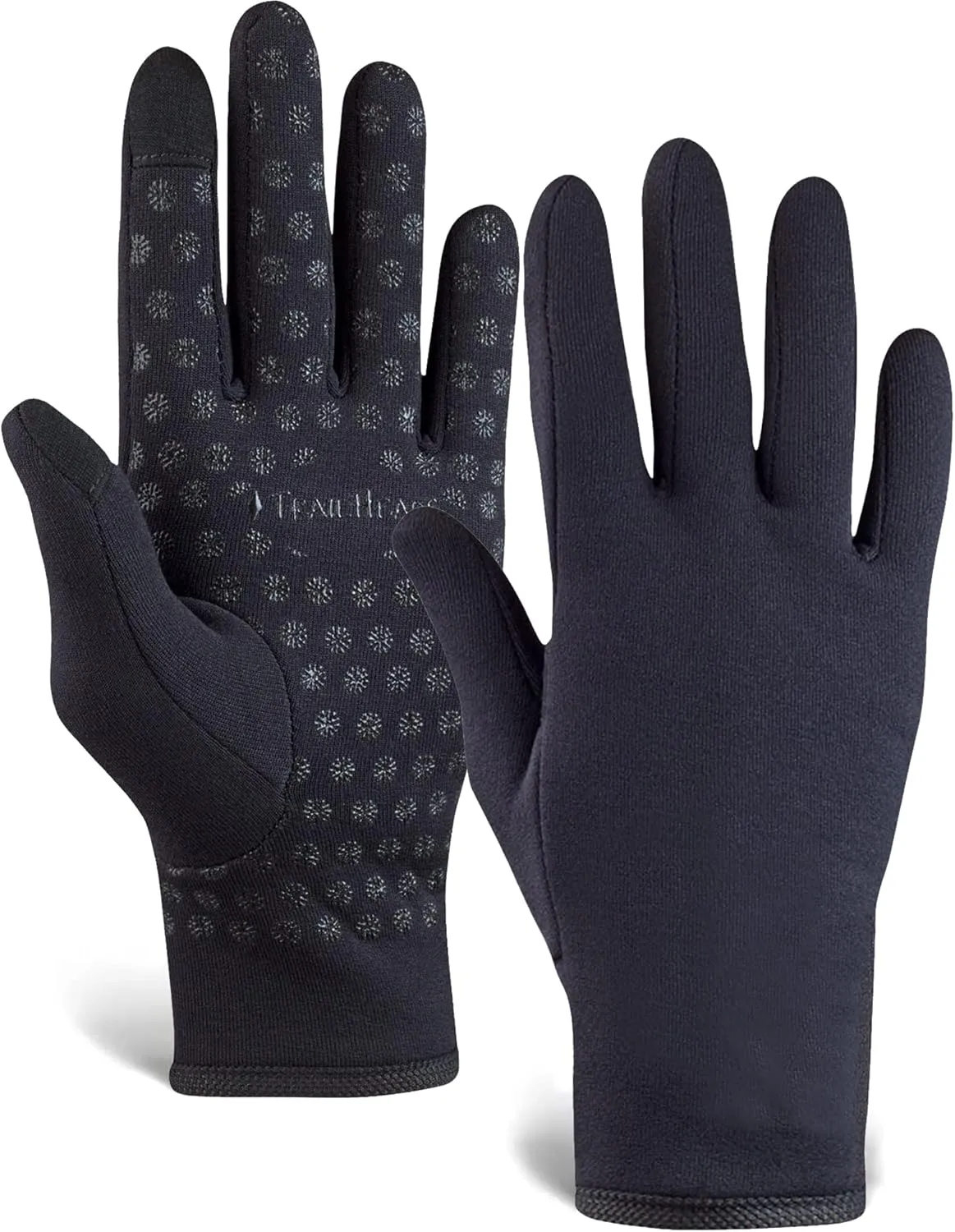 TrailHeads Womens Running Gloves - Touchscreen Gloves - Running Accessories for Women Winter - Hiking, Biking, Sports - Solid Black (Small)