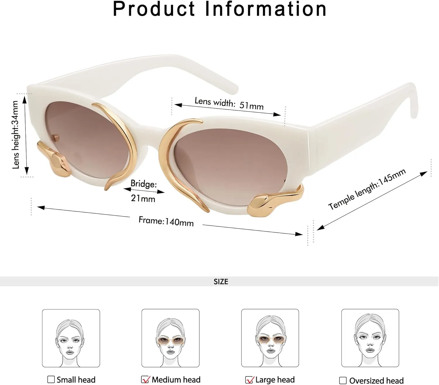 Trendy Sunglasses for Women Men Vintage Narrow Cateye Metal Snake Sunnie Y2k Accessories AP3621