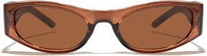 Trendy Women's Oval Sunglasses Fashion Luxury Small Brown Sexy Cat Eye Sunglasses Women Vintage Punk Shades Eyewear