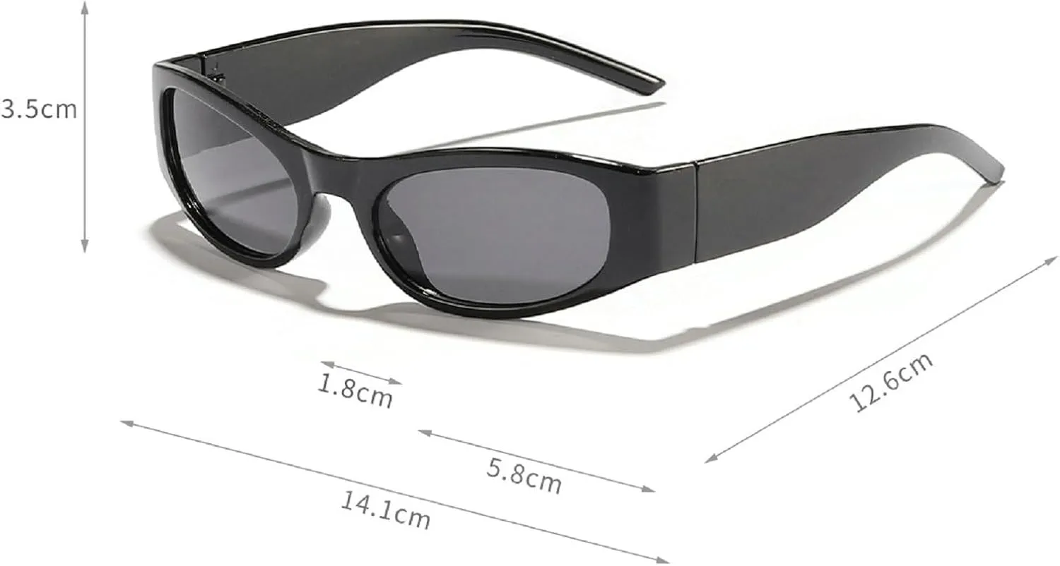 Trendy Women's Oval Sunglasses Fashion Luxury Small Brown Sexy Cat Eye Sunglasses Women Vintage Punk Shades Eyewear