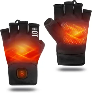 uncn Heated Gloves Fingerless for Women Man Work Touchscreen Gloves for Winter Cold Weather Rechargeable Electric