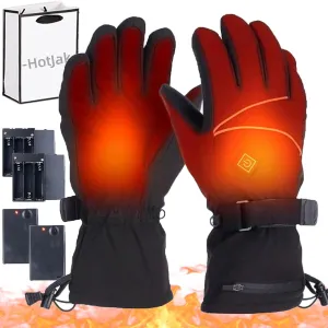 Unisex Heated Gloves, Heated Ski Gloves Men Rechargeable Heated Gloves Thermal Compress with 3 Heating Levels