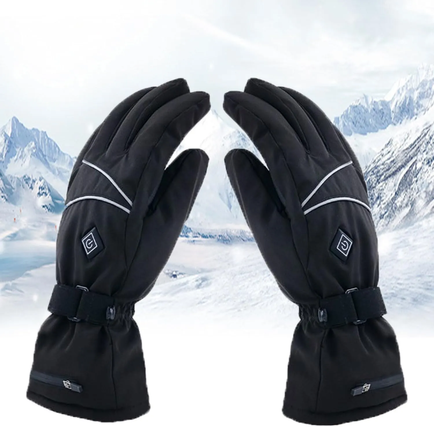 Unisex Heated Gloves, Heated Ski Gloves Men Rechargeable Heated Gloves Thermal Compress with 3 Heating Levels