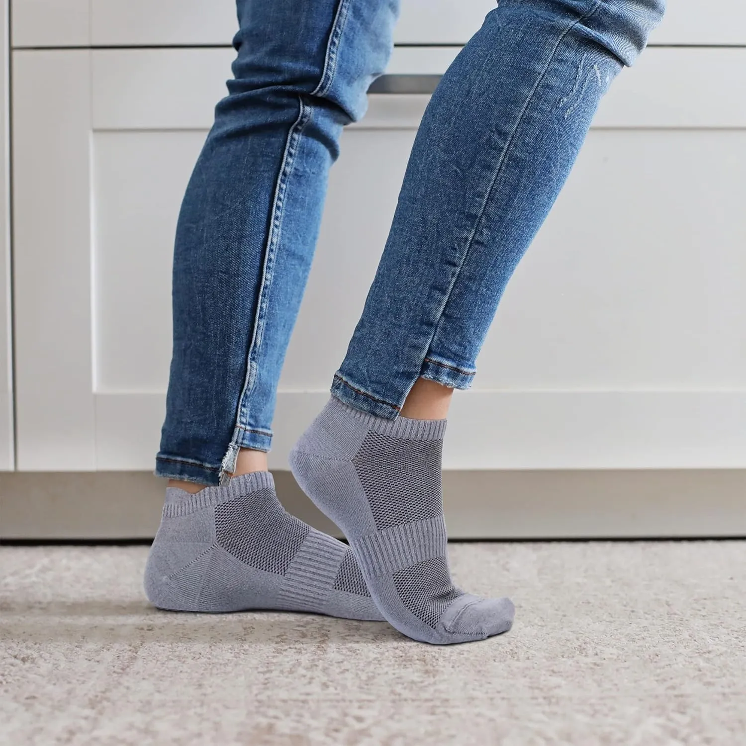 Unisex Thin Rayon Ankle Socks, Breathable Low Cut Athletic Running Sports Socks for Women and Men 4-8-12 Pairs