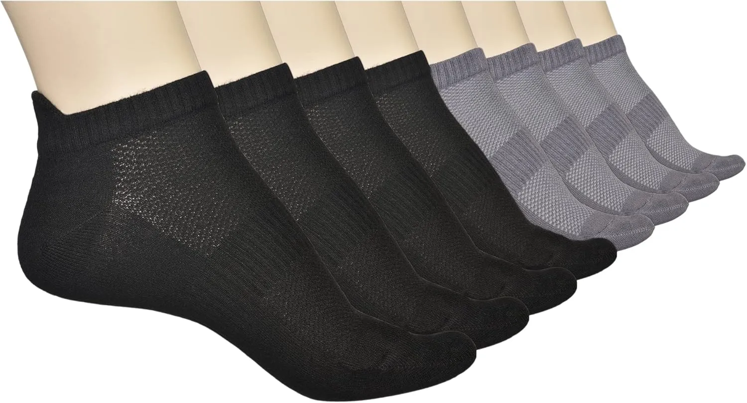 Unisex Thin Rayon Ankle Socks, Breathable Low Cut Athletic Running Sports Socks for Women and Men 4-8-12 Pairs