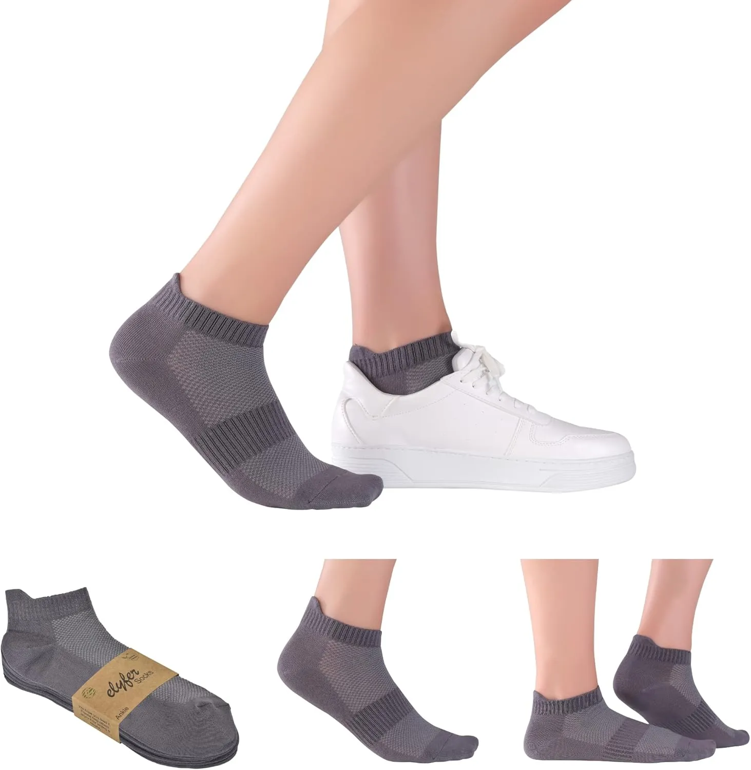 Unisex Thin Rayon Ankle Socks, Breathable Low Cut Athletic Running Sports Socks for Women and Men 4-8-12 Pairs