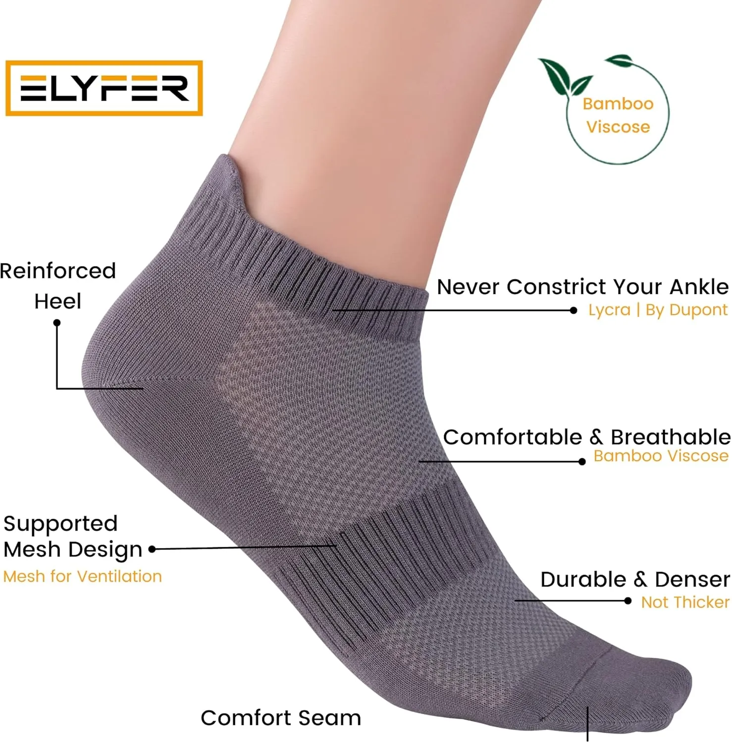 Unisex Thin Rayon Ankle Socks, Breathable Low Cut Athletic Running Sports Socks for Women and Men 4-8-12 Pairs