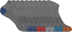 U.S. Polo Assn. 10 Pair Boy's Athletic Performance Socks - Low Cut Moisture Control & Breathable Cushion Socks - Ultra-Soft Ankle Socks, GREY 7270 (Shoe Size 4-11)