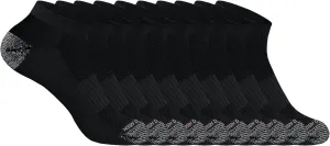 U.S. Polo Assn. 10 Pair Women's Athletic Performance Socks - Low Cut Moisture Control Running & Breathable Socks, BLACK 7474 (Shoe Size 4-10)