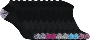U.S. Polo Assn. 10 Pair Women's Athletic Performance Socks - Low Cut Moisture Control Running & Breathable Socks, BLACK 7475 (Shoe Size 4-10)
