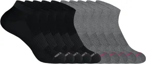 U.S. Polo Assn. 10 Pair Women's Athletic Performance Socks - Low Cut Moisture Control Running & Breathable Socks, BLK/GRY 7472 (Shoe Size 4-10)
