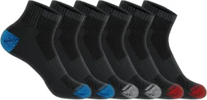 U.S. Polo Assn. 6 Pair Men's QUARTER Length Athletic Performance Socks - Ultra-Soft Moisture Control Running & Breathable Socks - Shoe Size 6-12, BLK 6347
