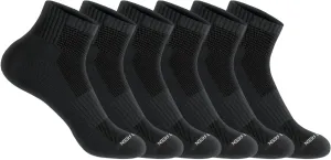 U.S. Polo Assn. 6 Pair Men's QUARTER Length Athletic Performance Socks - Ultra-Soft Moisture Control Running & Breathable Socks - Shoe Size 6-12, BLK 7620