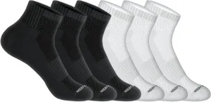 U.S. Polo Assn. 6 Pair Men's QUARTER Length Athletic Performance Socks - Ultra-Soft Moisture Control Running & Breathable Socks - Shoe Size 6-12, BLK/WHT 7623