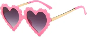UTTPLL Kids Girl Heart Shaped Sunglasses Halloween Christmas Party Glasses for Photography Outdoor Beach UV 400 Protection