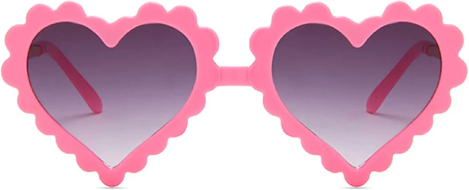 UTTPLL Kids Girl Heart Shaped Sunglasses Halloween Christmas Party Glasses for Photography Outdoor Beach UV 400 Protection