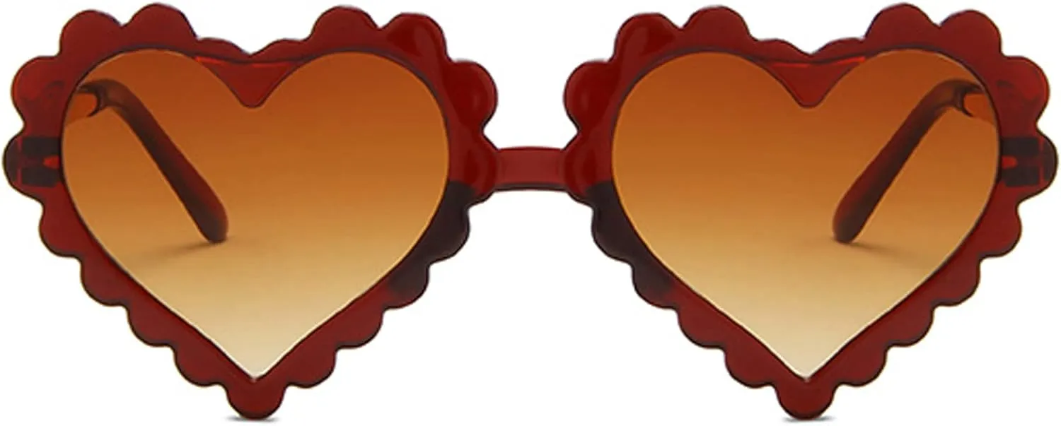 UTTPLL Kids Girl Heart Shaped Sunglasses Halloween Christmas Party Glasses for Photography Outdoor Beach UV 400 Protection