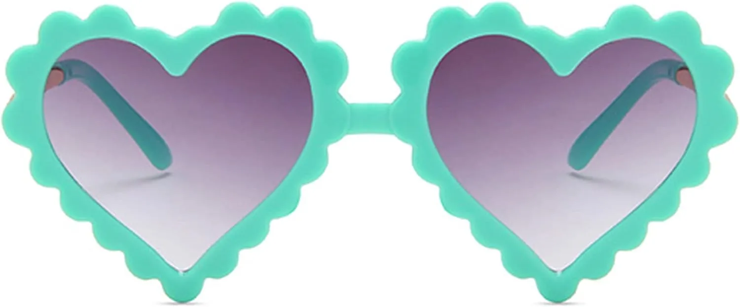 UTTPLL Kids Girl Heart Shaped Sunglasses Halloween Christmas Party Glasses for Photography Outdoor Beach UV 400 Protection