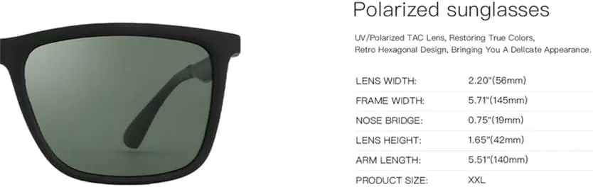 UV400 Protection Sunglasses for Men Frame Polarized Sun Glasses(3,One)