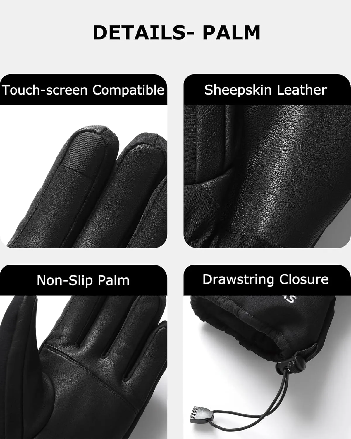 Venustas Heated Gloves for Men & Women, Rechargeable Electric Gloves for Arthritis, Winter Heated Motorcycle Ski Work Gloves