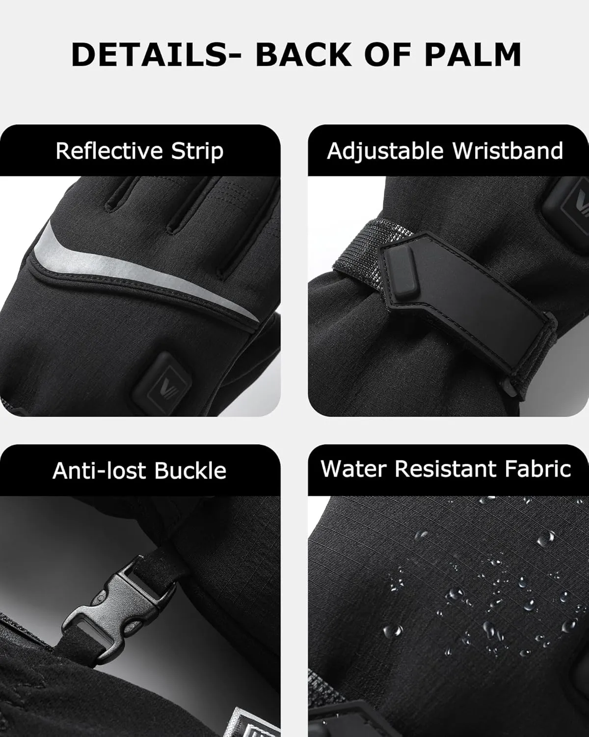 Venustas Heated Gloves for Men & Women, Rechargeable Electric Gloves for Arthritis, Winter Heated Motorcycle Ski Work Gloves