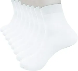 VESNIBA 8Pairs Ankle Athletic Running Socks White Soft Thin Low Cut Short Tab Socks for Men Women Compression