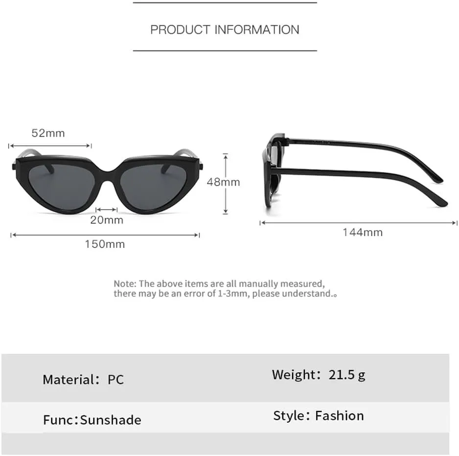 Vintage Cat Eye Sunglasses Women Small Frame Retro Sun Glasses UV400 Eyewear Fashion Trendy Streetwear Accessories