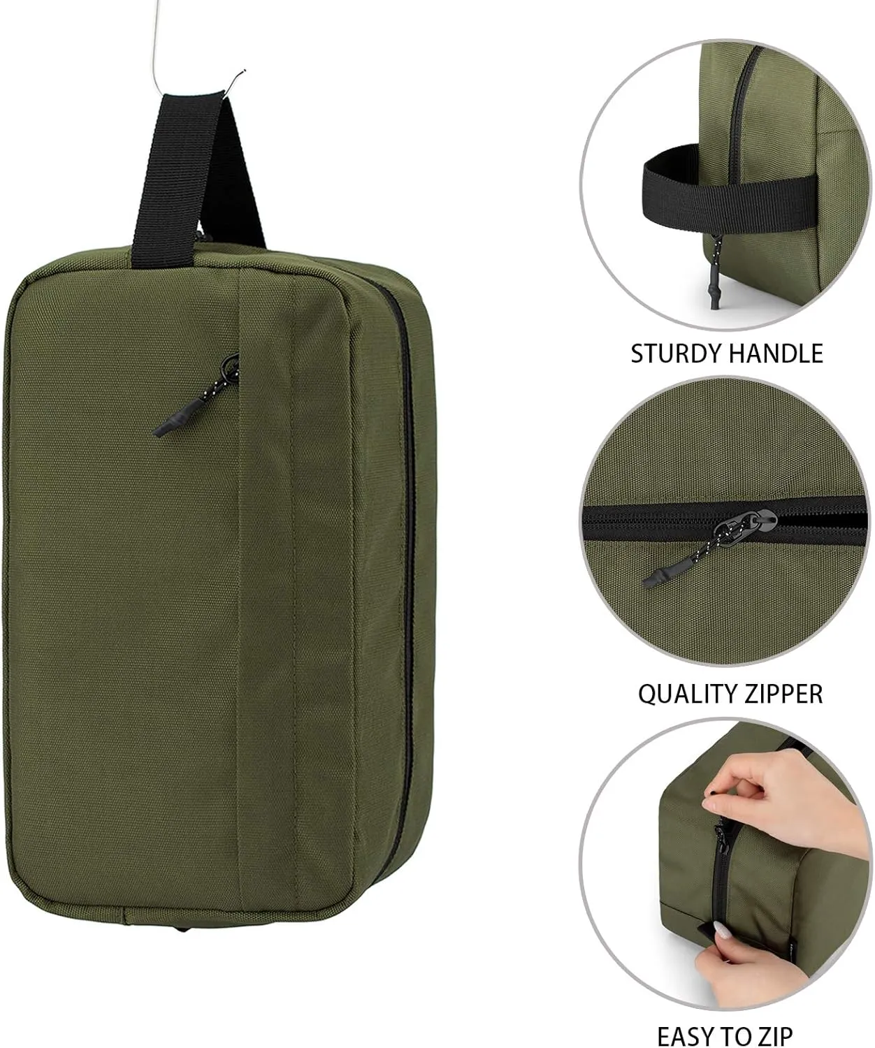 Vorspack Travel Toiletry Bag for Men - Hanging Toiletries Bag Water Resistant Dopp Kit Travel Bag for Toiletries Accessories